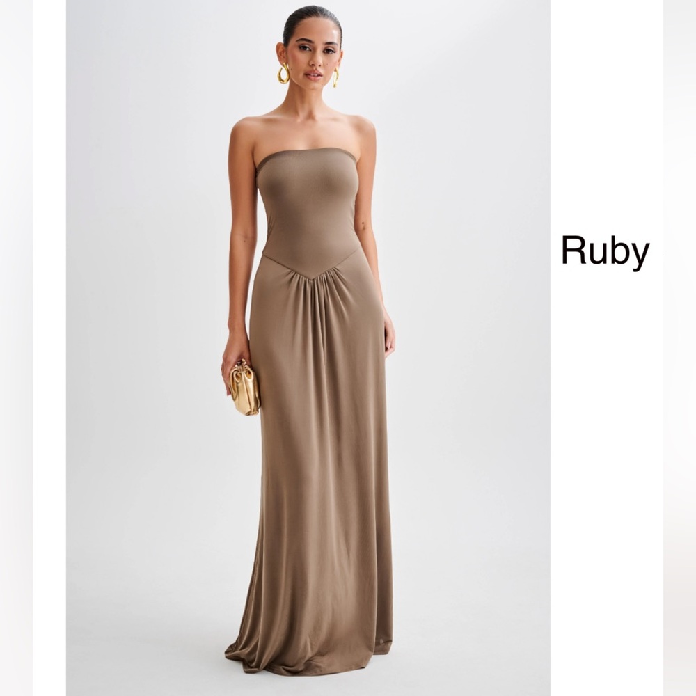 MESHKI Ruby Strapless Slinky Maxi Dress - Coco